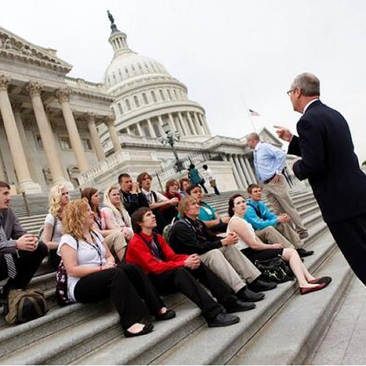 High school students meeting with their representative on Capitol Hill